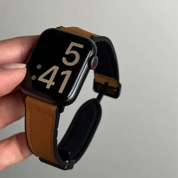 Brown Leather Strap for Apple Watch – Classic Band for Series 5–10 (40–49mm) - Image 4