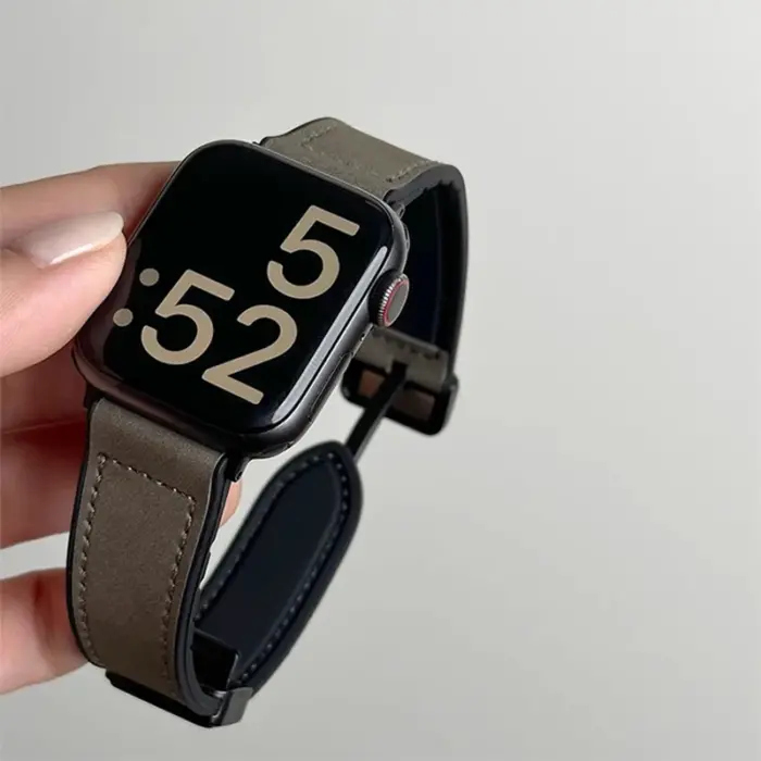 Brown Leather Strap for Apple Watch – Classic Band for Series 5–10 (40–49mm) - Image 3