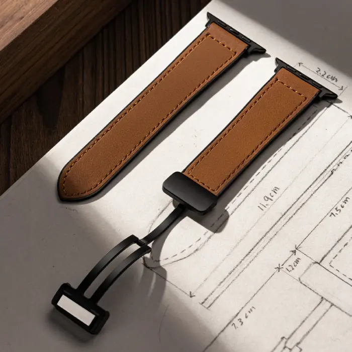 Brown Leather Strap for Apple Watch – Classic Band for Series 5–10 (40–49mm) - Image 5